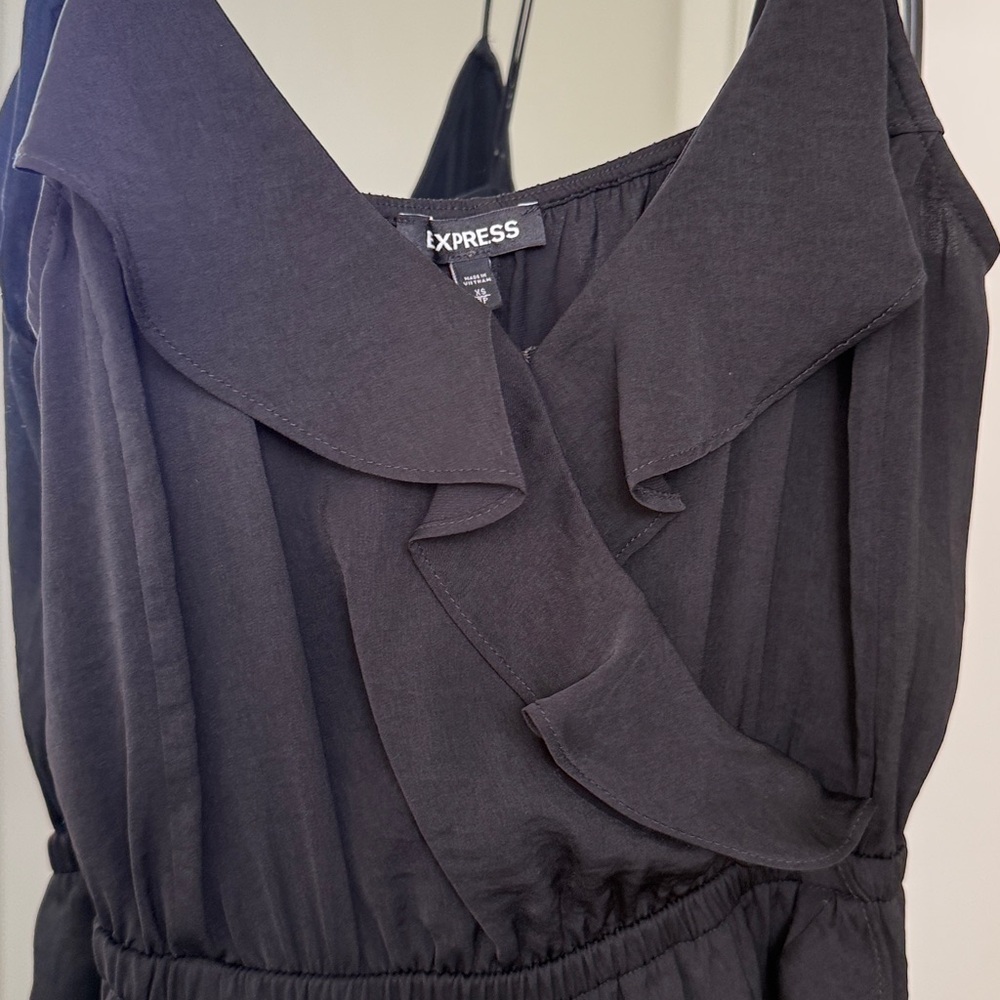 Express Black Mini Dress with Ruffles - Picture 3 of 6